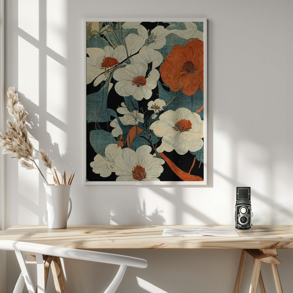 Asian Flowers Poster